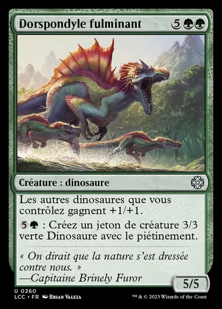 Dorspondyle fulminant, carte Magic LCC 260 — extension The Lost Caverns of Ixalan Commander