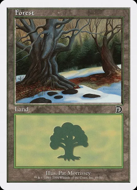 Forest, Magic card DKM 49 — Deckmasters set