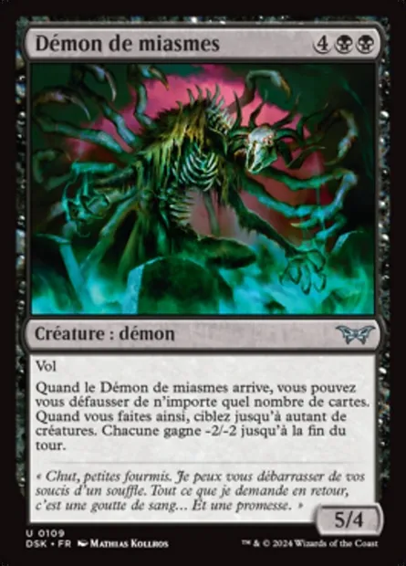 Démon de miasmes, carte Magic DSK 109 — extension Duskmourn: House of Horror