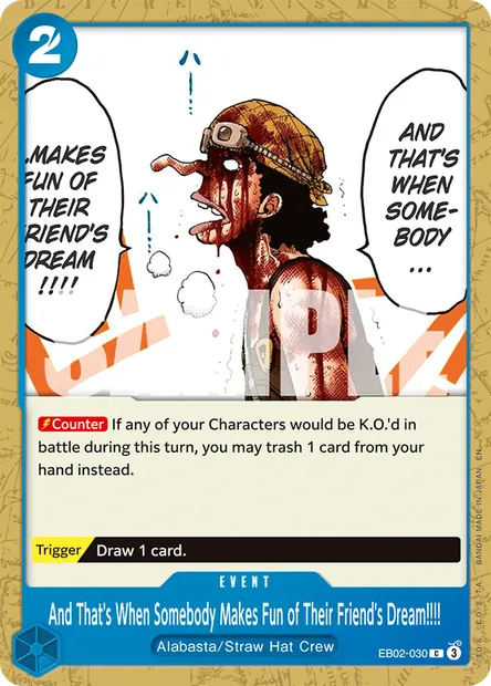 And That's When Somebody Makes Fun of Their Friend's Dream!!!!, One Piece card EB02-030 — Anime 25th Collection set