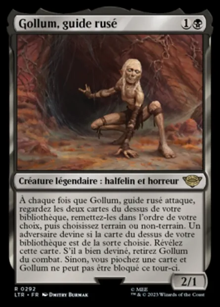 Gollum, guide rusé, carte Magic LTR 292 — extension Le Seigneur des Anneaux : chroniques de la Terre du Milieu