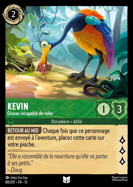 Kevin - Oiseau incapable de voler, carte Disney Lorcana CH13-088 — extension Invasion Epineuse!
