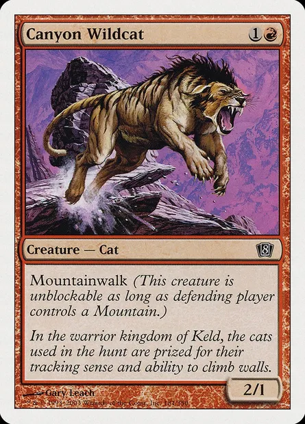 Canyon Wildcat, Magic card 8ED 181 — Eighth Edition set