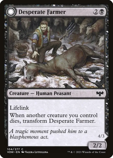 Desperate Farmer // Depraved Harvester, Magic card VOW 104 — Innistrad: Crimson Vow set