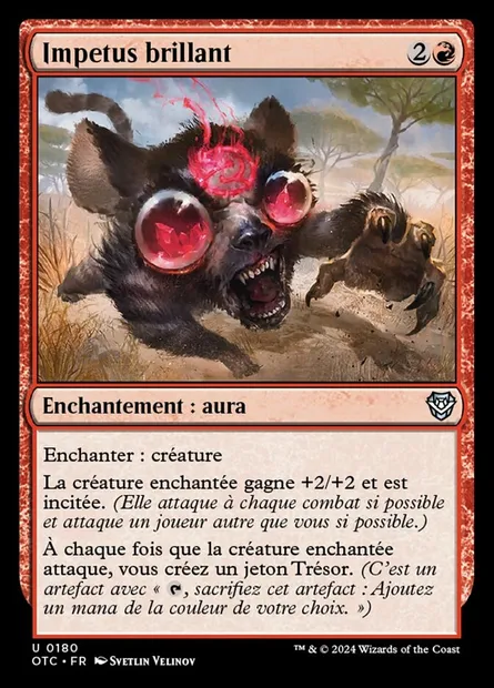 Impetus brillant, carte Magic OTC 180 — extension Outlaws of Thunder Junction Commander