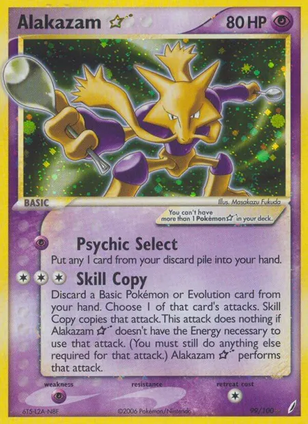 Alakazam ☆, Pokémon card CG 99 — Crystal Guardians set