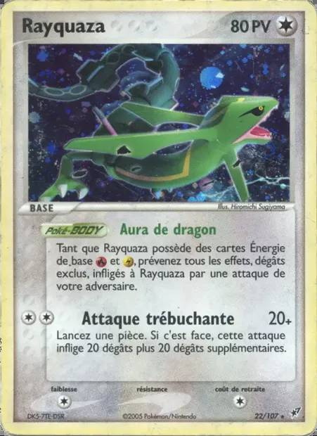 Rayquaza, carte Pokémon DX 22 — extension EX Deoxys