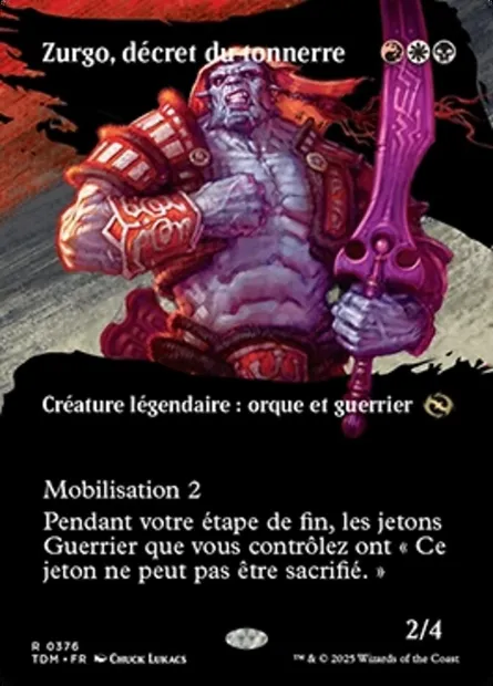 Zurgo, décret du tonnerre, carte Magic TDM 376 — extension Tarkir: Dragonstorm