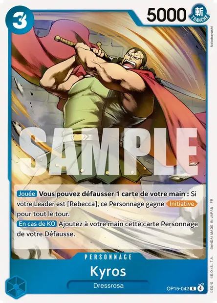 Kyros, carte One Piece OP15-042 — extension AVENTURE SUR L'ÎLE DE DIEU