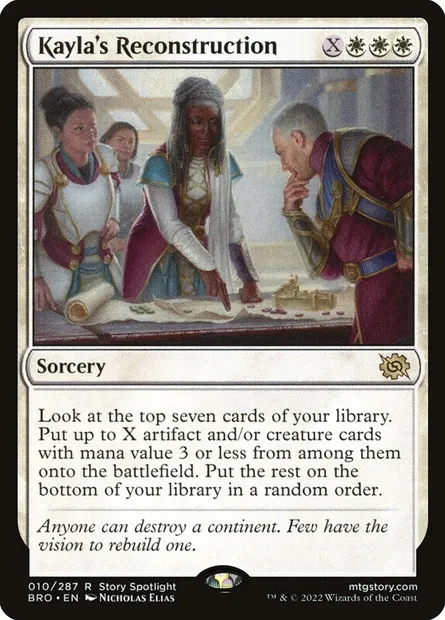 Kayla's Reconstruction, Magic card BRO 10 — The Brothers' War set
