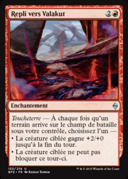 Repli vers Valakut, carte Magic BFZ 153 — extension La bataille de Zendikar