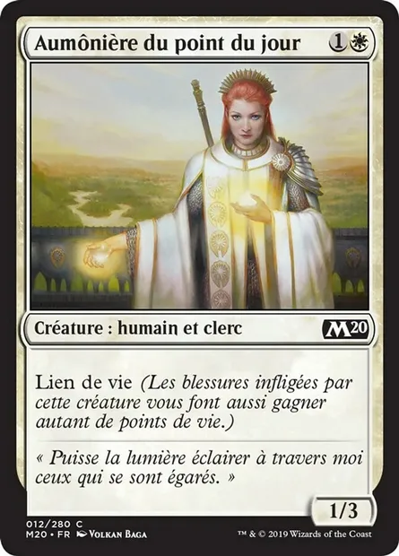 Aumônière du point du jour, carte Magic M20 12 — extension Core Set 2020