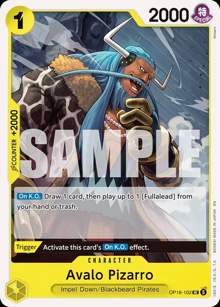 Avalo Pizarro, One Piece card OP16-102 — THE TIME OF BATTLE set