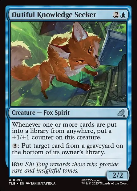 Dutiful Knowledge Seeker, Magic card TLE 92 — Avatar: The Last Airbender Eternal set