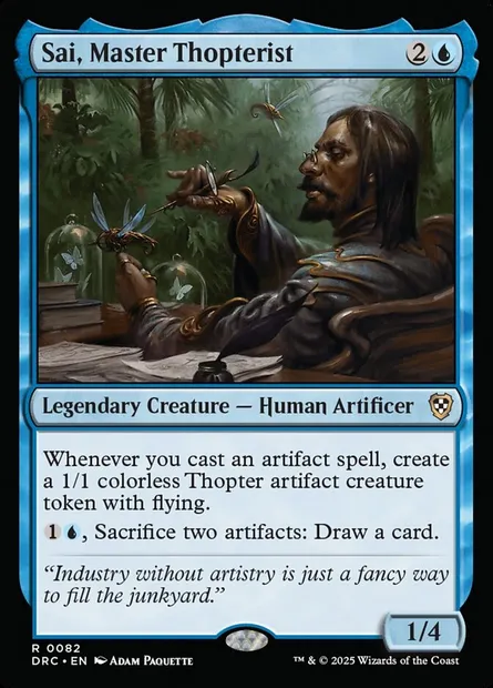 Sai, Master Thopterist, Magic card DRC 82 — Aetherdrift Commander set