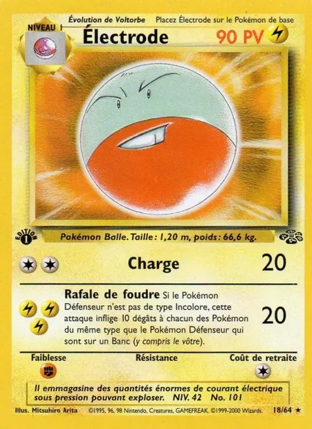 Électrode, carte Pokémon JU 18 — extension Jungle