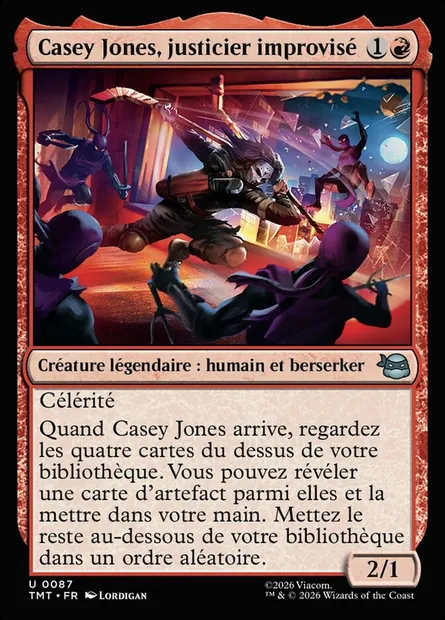 Casey Jones, justicier improvisé, carte Magic TMT 87 — extension Teenage Mutant Ninja Turtles