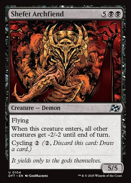 Shefet Archfiend, Magic card DFT 104 — Aetherdrift set