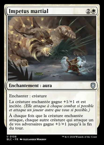 Impetus martial, carte Magic BLC 108 — extension Bloomburrow Commander