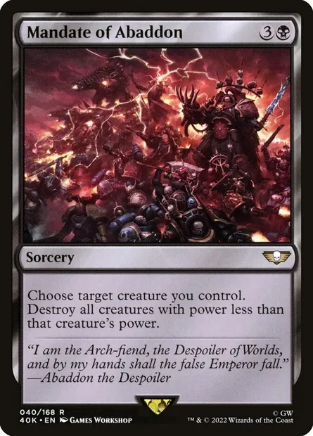 Mandate of Abaddon, Magic card 40K 40 — Warhammer 40,000 Commander set