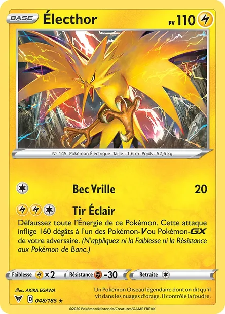 Électhor, carte Pokémon VIV 48 — extension Voltage Éclatant