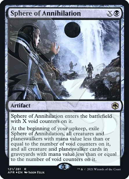 Sphère d'annihilation, carte Magic PAFR 121a — extension Adventures in the Forgotten Realms Promos