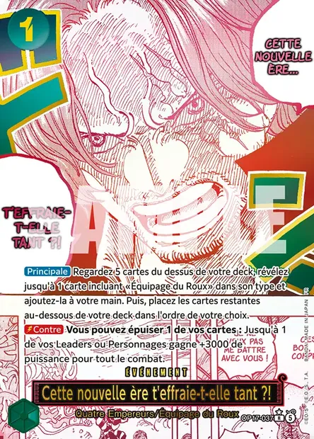 Cette nouvelle ère t'effraie-t-elle tant ?!, carte One Piece OP17-037 — extension LES GUERRIERS LES PLUS PUISSANTS AU MONDE
