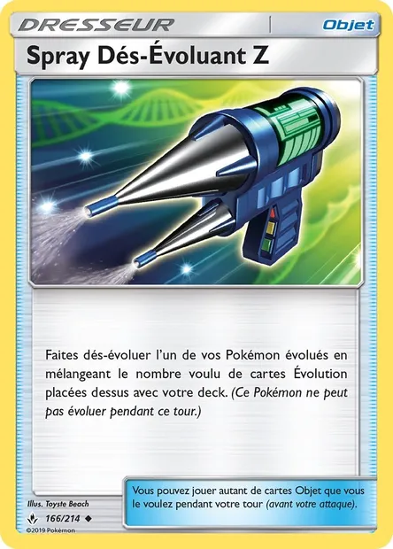 Spray Dés-Évoluant Z, carte Pokémon UNB 166 — extension Alliance Infaillible