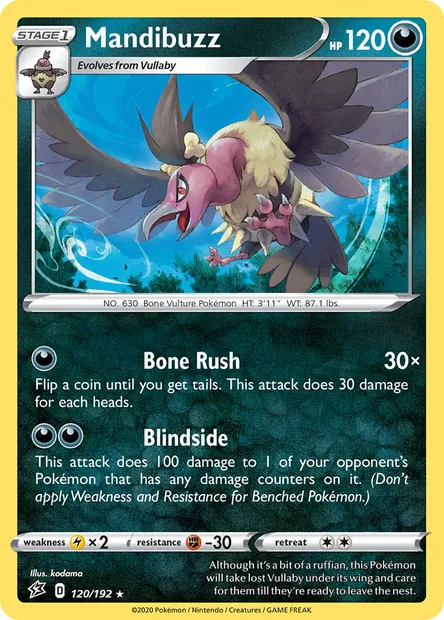 Mandibuzz, Pokémon card RCL 120 — Rebel Clash set