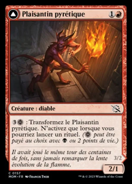 Plaisantin pyrétique // Négociant de carnage luisant, carte Magic MOM 157 — extension L'invasion des machines