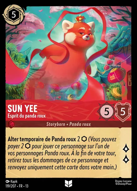 Sun Yee - Esprit du panda roux, carte Disney Lorcana CH13-119 — extension Invasion Epineuse!