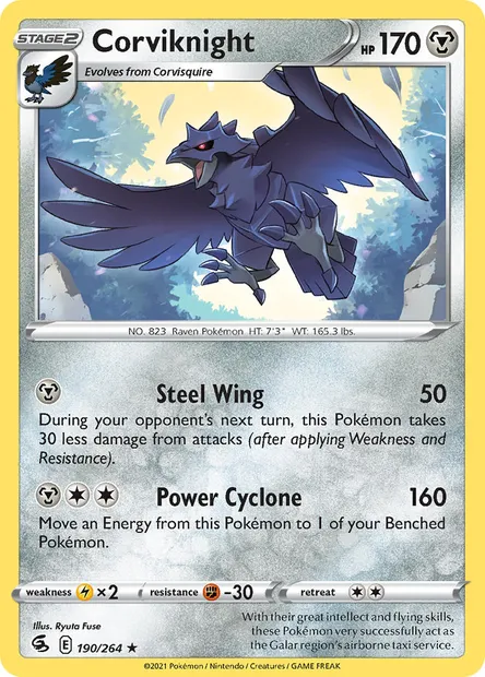 Corviknight, Pokémon card FST 190 — Fusion Strike set