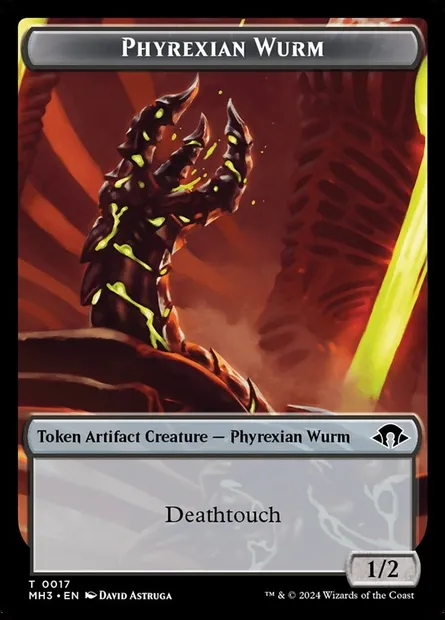 Phyrexian Wurm, carte Magic TMH3 17 — extension Modern Horizons 3 Tokens
