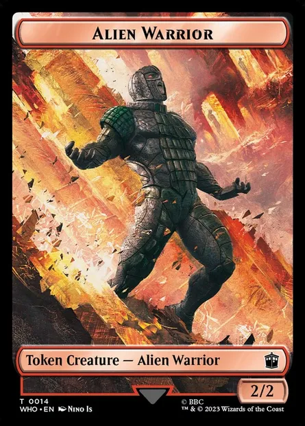 Alien Warrior, carte Magic TWHO 14 — extension Doctor Who Tokens