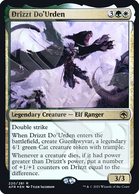 Drizzt Do'Urden, carte Magic PAFR 220a — extension Adventures in the Forgotten Realms Promos