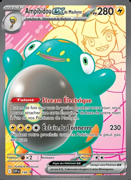 Ampibidou-ex de Mashynn, carte Pokémon PR-SV 194 — extension SVP Black Star Promos