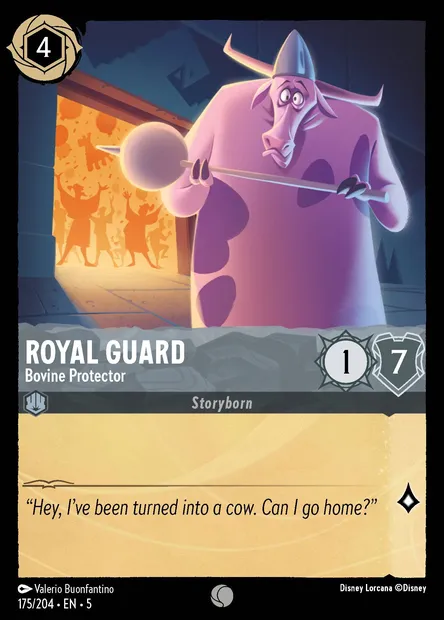 Royal Guard - Bovine Protector, Disney Lorcana card CH5-175 — Shimmering Skies set