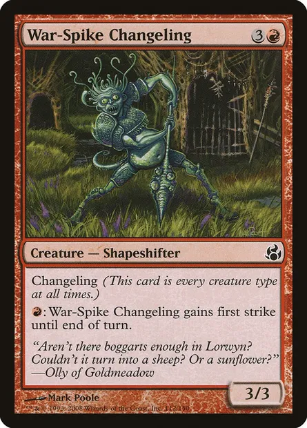 War-Spike Changeling, Magic card MOR 112 — Morningtide set