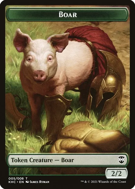 Boar, Magic card TKHC 5 — Kaldheim Commander Tokens set