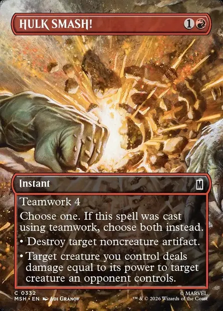 HULK SMASH!, Magic card MSH 332 — Marvel Super Heroes set