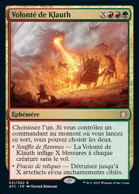 Volonté de Klauth, carte Magic AFC 51 — extension Forgotten Realms Commander