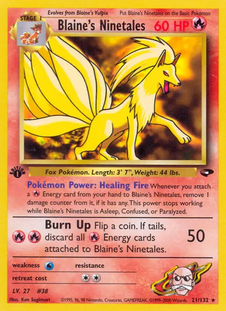 Blaine's Ninetales, carte Pokémon GC 21 — extension Gym Challenge