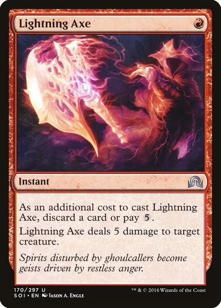 Lightning Axe, Magic card SOI 170 — Shadows over Innistrad set