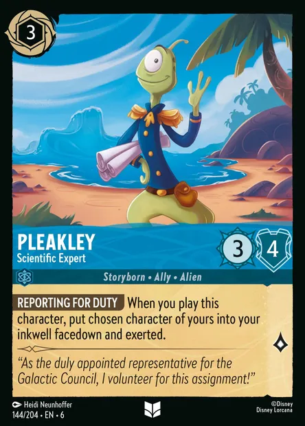Pleakley - Scientific Expert, Disney Lorcana card CH6-144 — Azurite Sea set