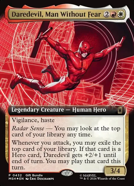 Daredevil, Man Without Fear, Magic card MSH 432 — Marvel Super Heroes set