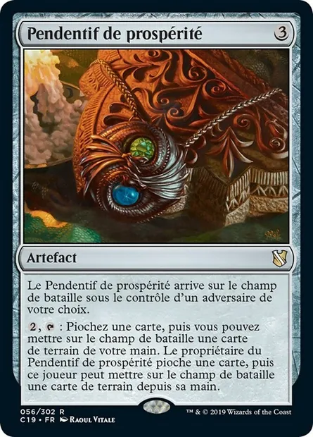 Pendentif de prospérité, carte Magic C19 56 — extension Commander 2019