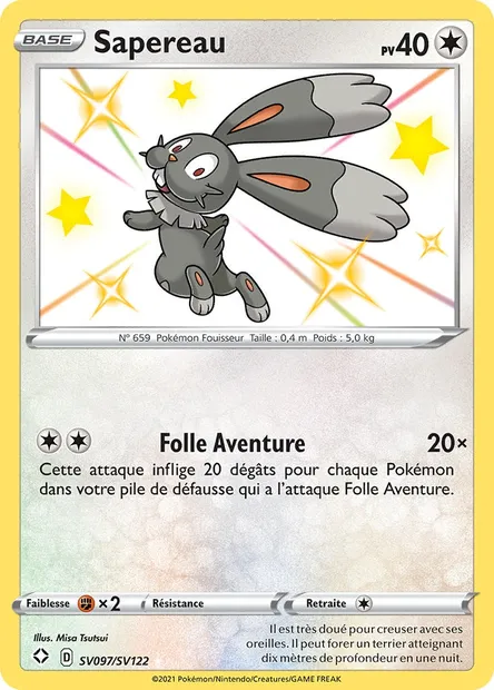 Sapereau, carte Pokémon SHF SV097 — extension Destinées Radieuses