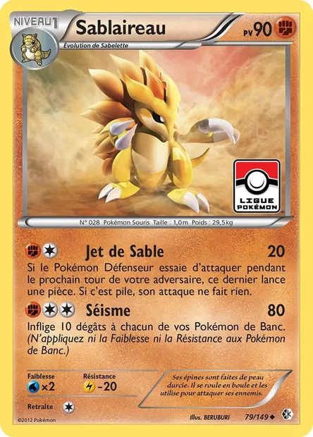 Sablaireau, carte Pokémon BCR 79 — extension Frontières Franchies
