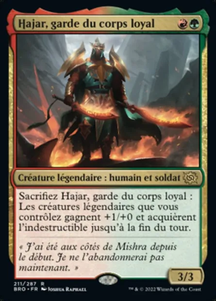 Hajar, garde du corps loyal, carte Magic BRO 211 — extension La Guerre Fratricide