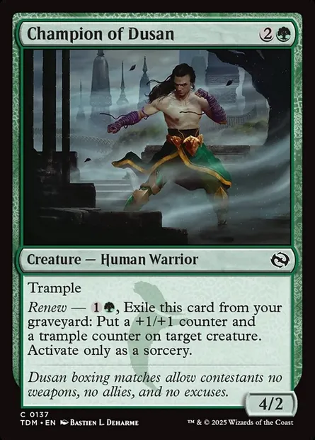 Champion of Dusan, Magic card TDM 137 — Tarkir: Dragonstorm set